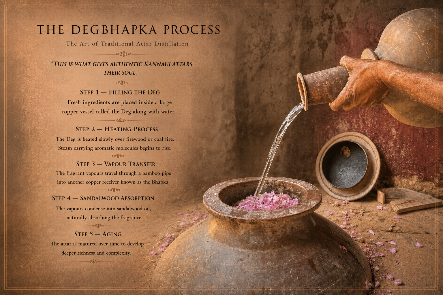 Traditional Deg Bhapka process